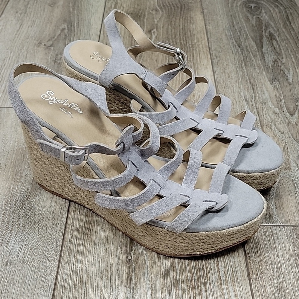 Seychelles Size 11 Light Gray Naturally Wedge Sandal